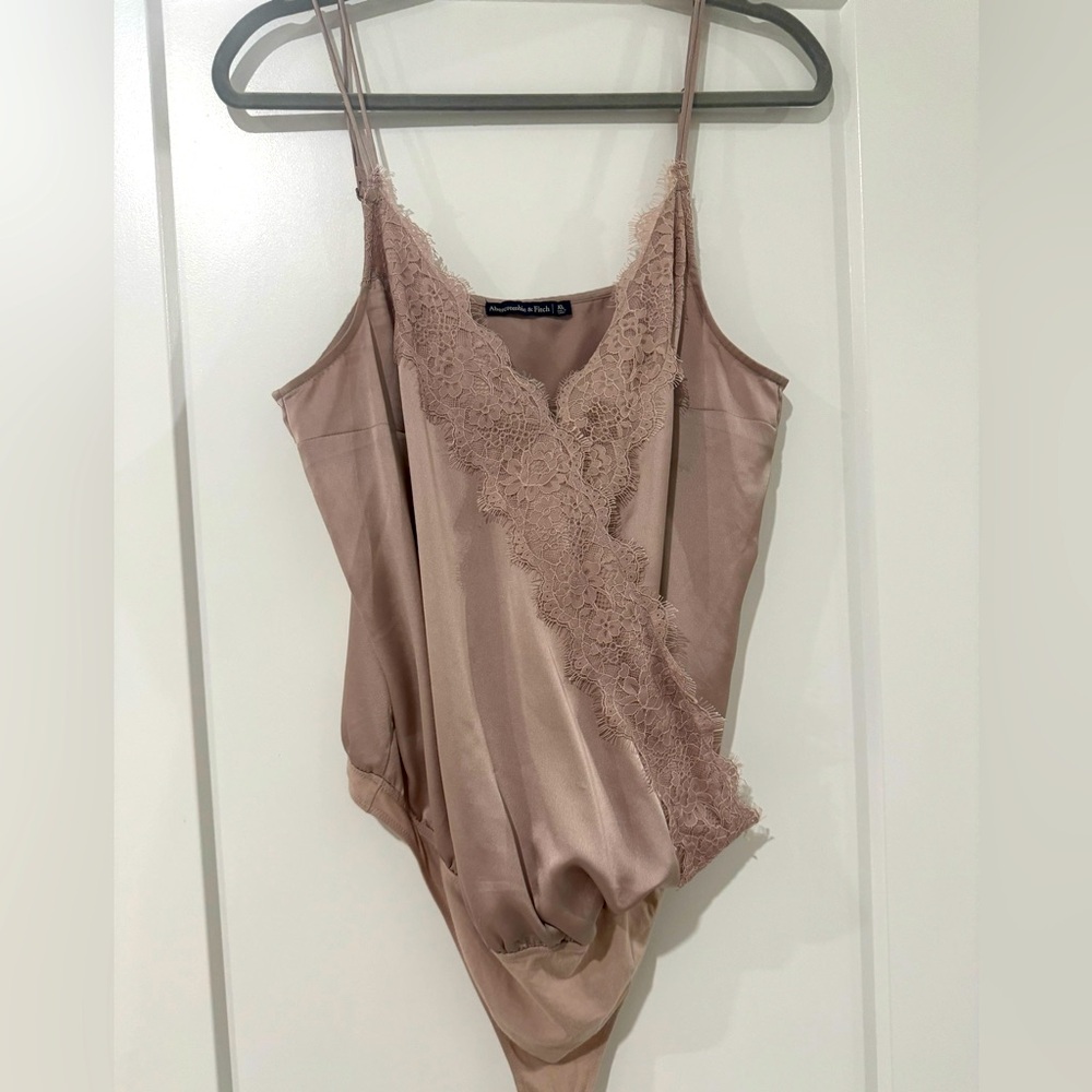 Abercrombie Satin Lace Bodysuit with clip